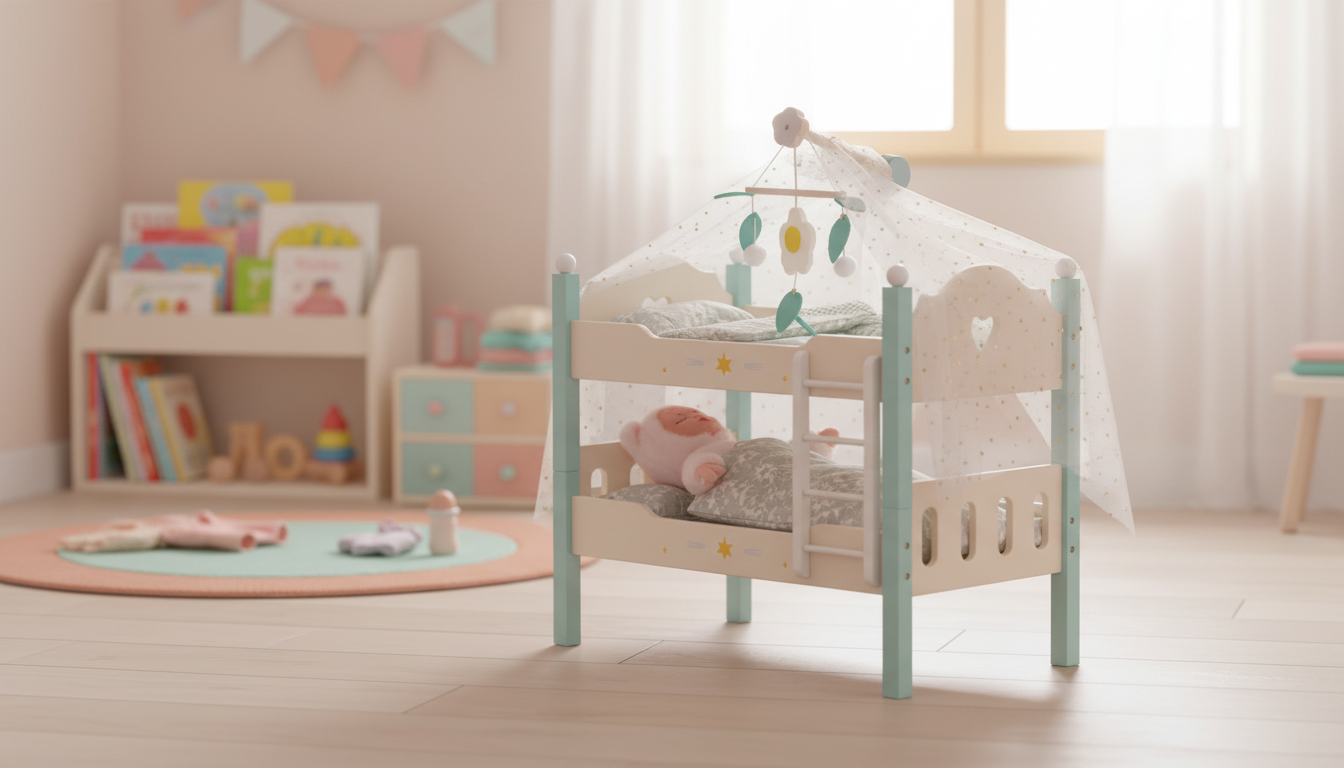 Wooden Doll Bunk Bed for 18 Inch Dolls: Classic Play