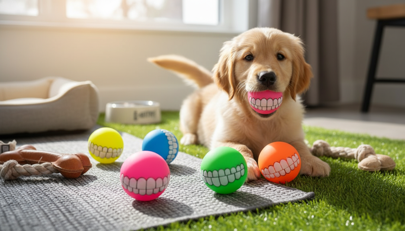 Funny Squeaky Dog Chew Ball: Safe Fetch & Chew Fun