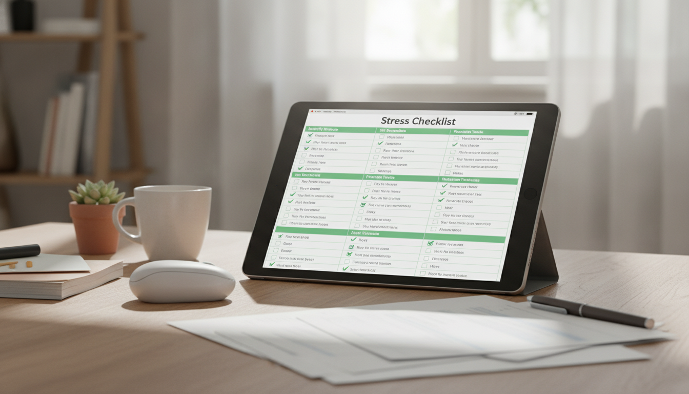 Printable Stress Checklist for Calmer Days & Boundaries