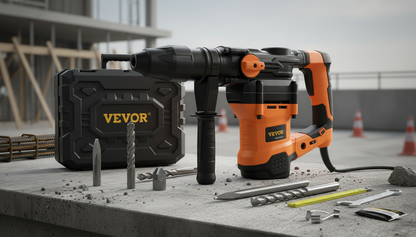 1600W Heavy-Duty Rotary Hammer Drill: Concrete & Masonry
