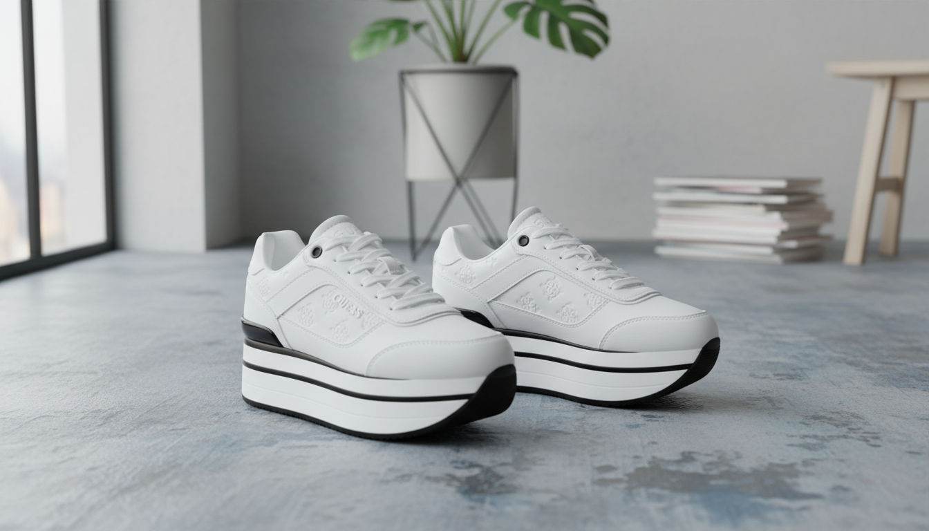 Guess White Sporty Slip-On Sneakers: Easy Everyday Style