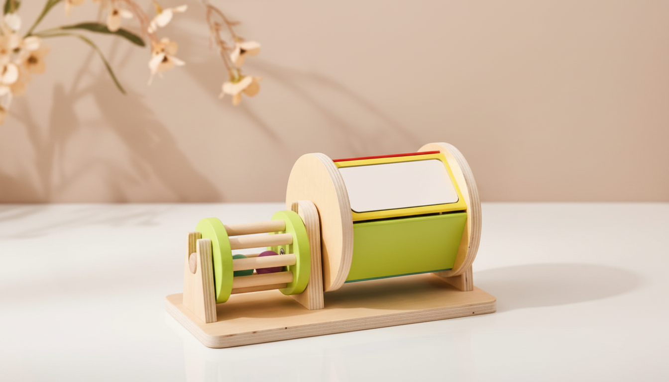 Wooden Spinning Music Drum for Babies (Montessori Play)