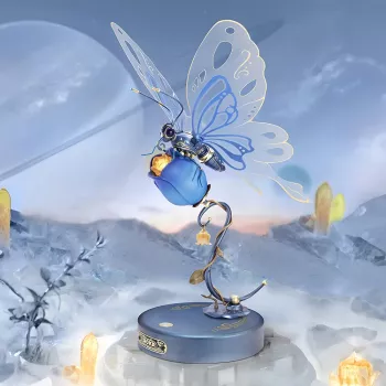 Mechanical Butterfly 3D Puzzle with Glowing Rose